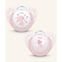CHUPETE DE SILICONA NUK CLASSIC ROSA 6-18 MESES 2u