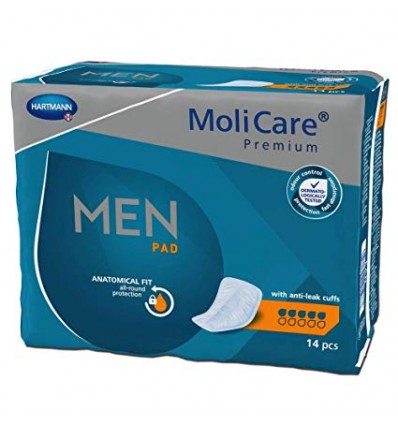 PROTECTORES ABSORBENTES MOLICARE PREMIUM MEN PAD 5 GOTAS 14u