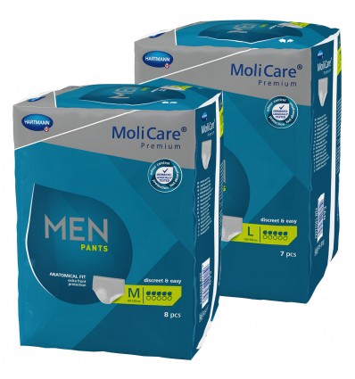SLIPS ABSORBENTES MOLICARE PREMIUM MEN 7 GOTAS TALLA L 7u