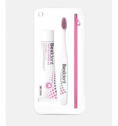 PACK CEPILLO DENTAL BEXIDENT + PASTA DENTAL BEXIDENT DIENTES SENSIBLES 25ml + NECESER