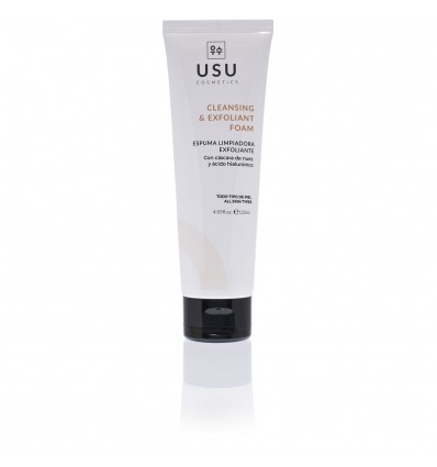 ESPUMA LIMPIADORA EXFOLIANTE CON CÁSCARA DE NUEZ Y ÁCIDO HIALURÓNICO USU COSMETICS 120ml