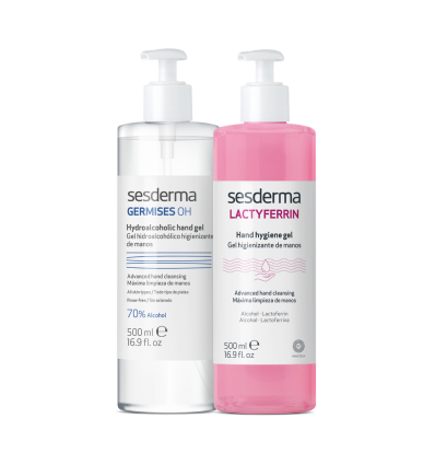 PACK GEL HIGIENIZANTE DE MANOS LACTYFERRIN SANITAZER SESDERMA 500ml + GEL HIDROALCOHOLICO GERMISES OH SESDERMA 500ml