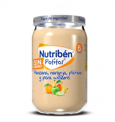 POTITO NUTRIBEN MANZANA, NARANJA, PLATANO Y PERA WILLIAMS SIN ALMIDONES 235gr