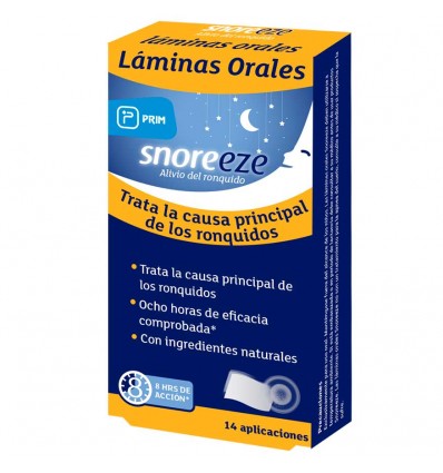 LAMINAS ORALES PARA RONQUIDOS SNOREEZE PRIM 14u